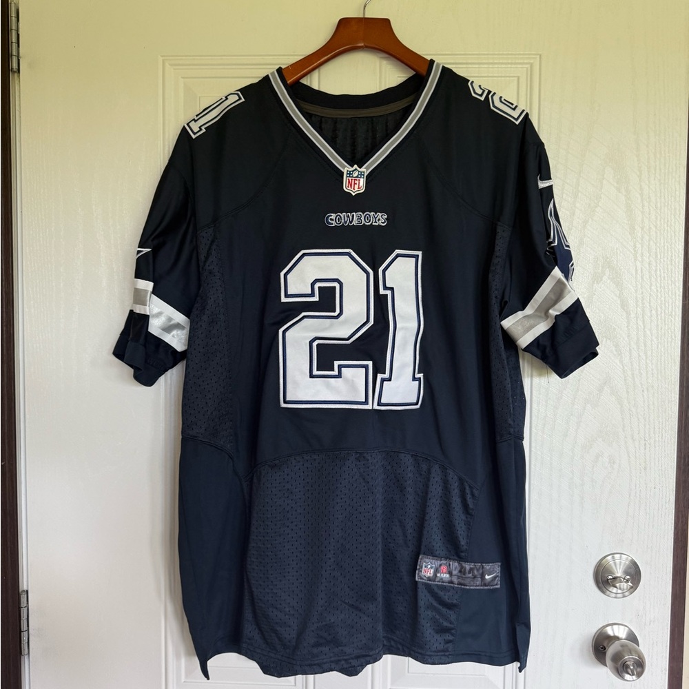 Nike Dallas Cowboys #21 Navy and White Men's Jersey